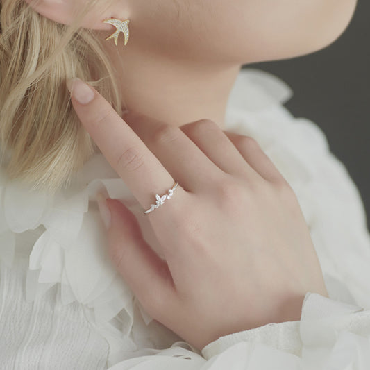 Anello Farfalla Argento placcato