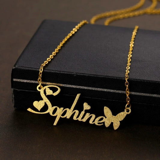 Collana charm farfalla satinata