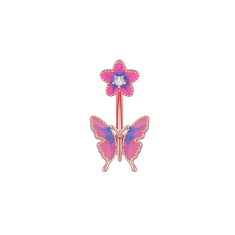 Piercing ombelico farfalla gocciolante