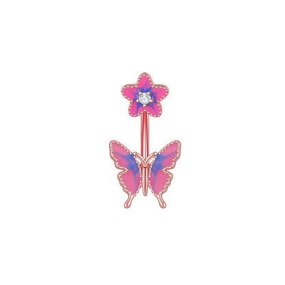 Piercing ombelico farfalla gocciolante