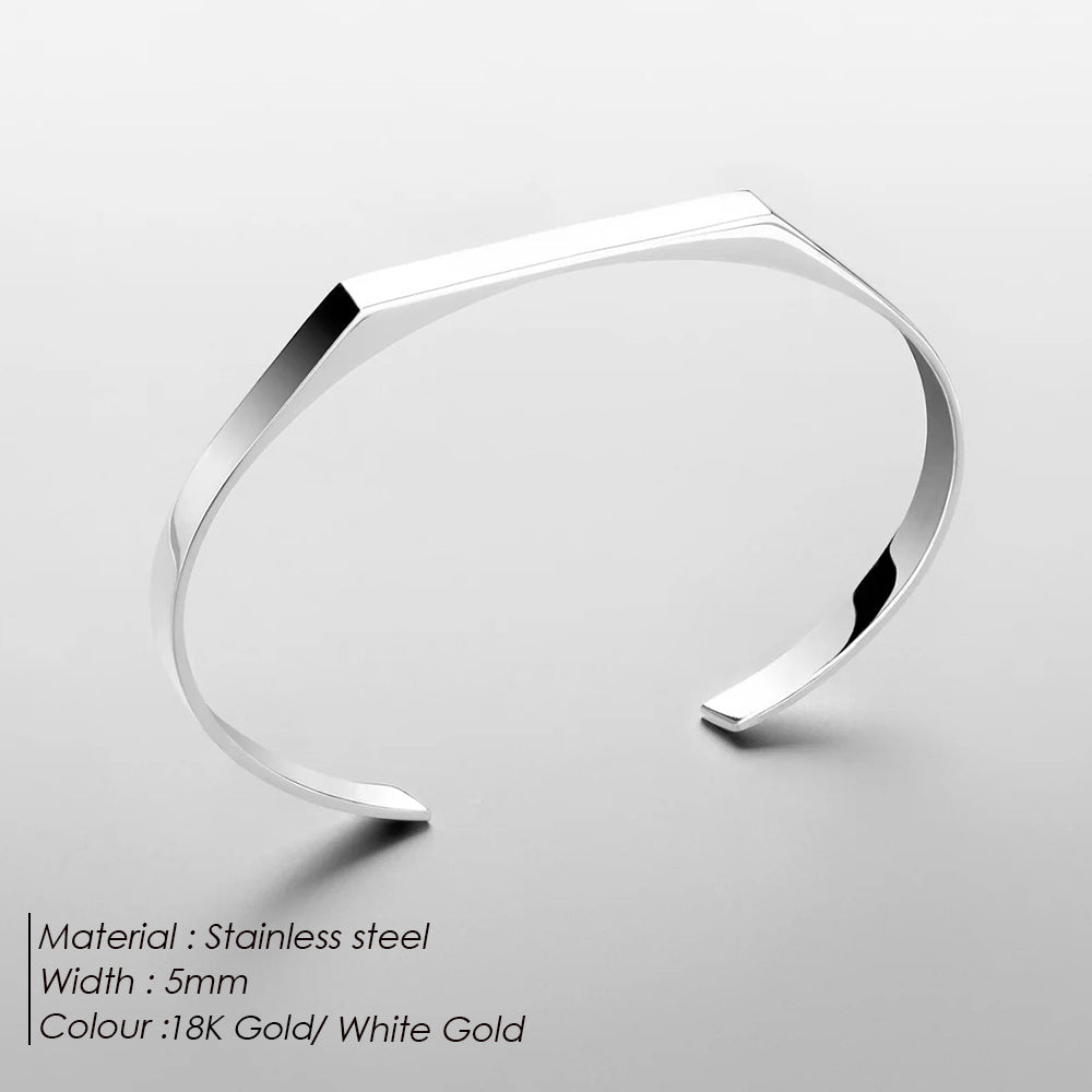 Bracciale acciaio minimalista geometrico