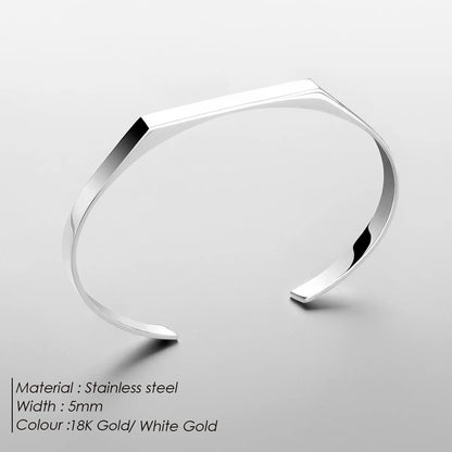 Bracciale acciaio minimalista geometrico