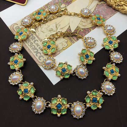 Set Collana Braccialetto Orecchini Fiore