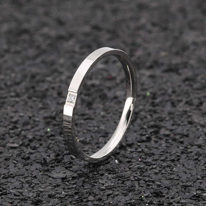 Anello zircone acciaio