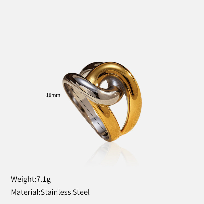 Anello color-block in acciaio