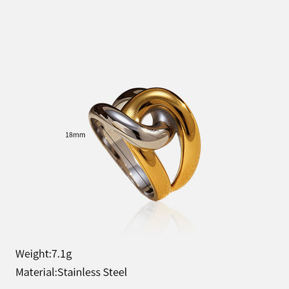 Anello color-block in acciaio