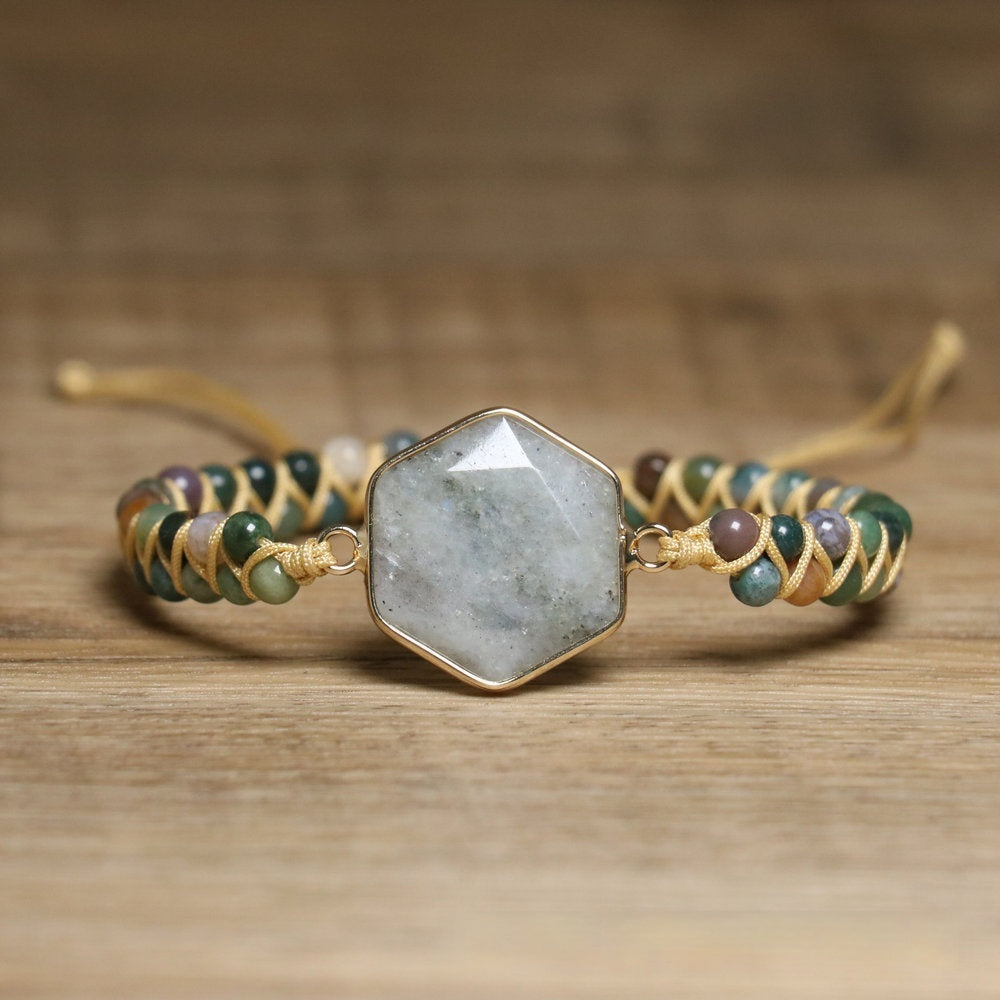 Bracciale pietre naturali intrecciato