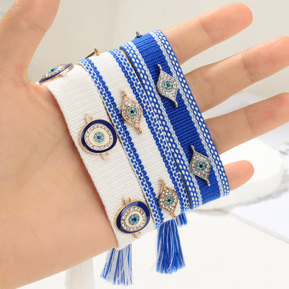 Bracciale occhio blu intrecciato