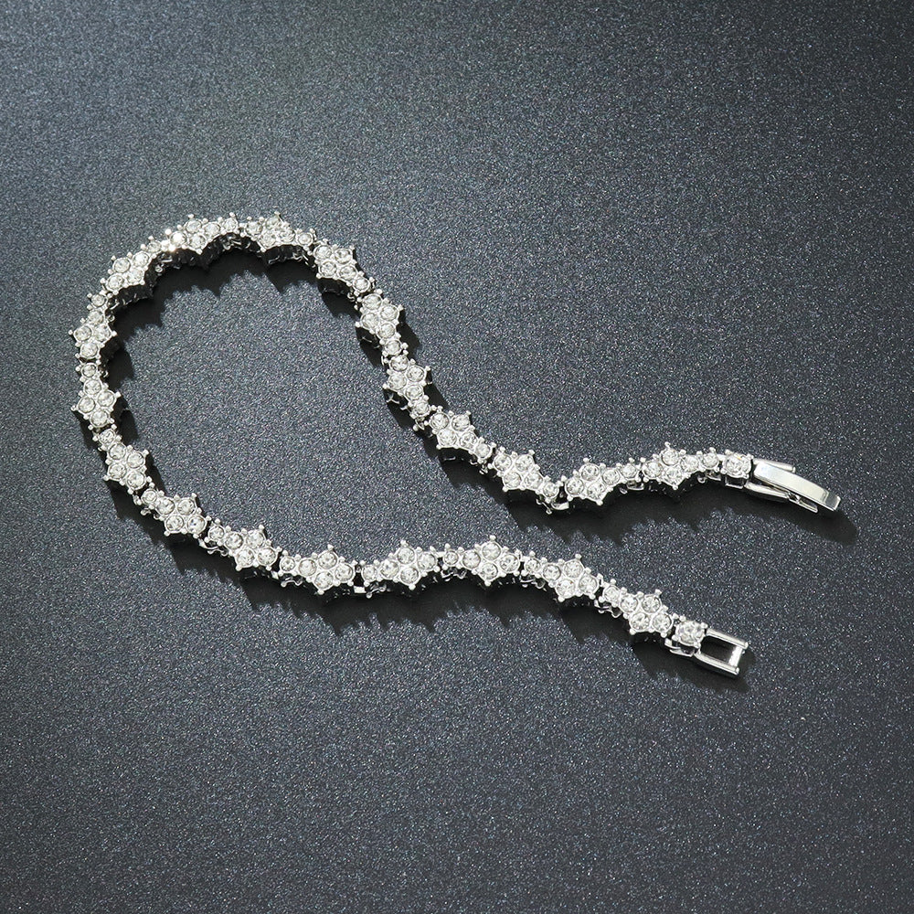 Bracciale tennis con fiori