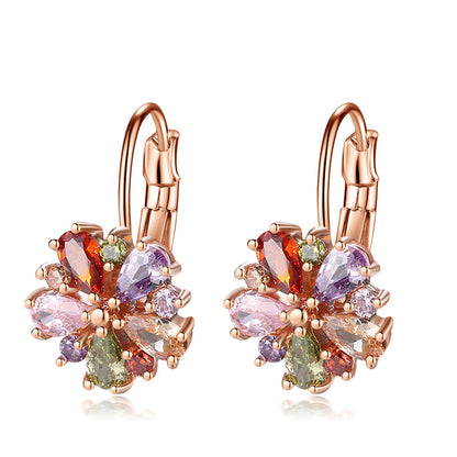 Clip orecchini zircone oro rosa