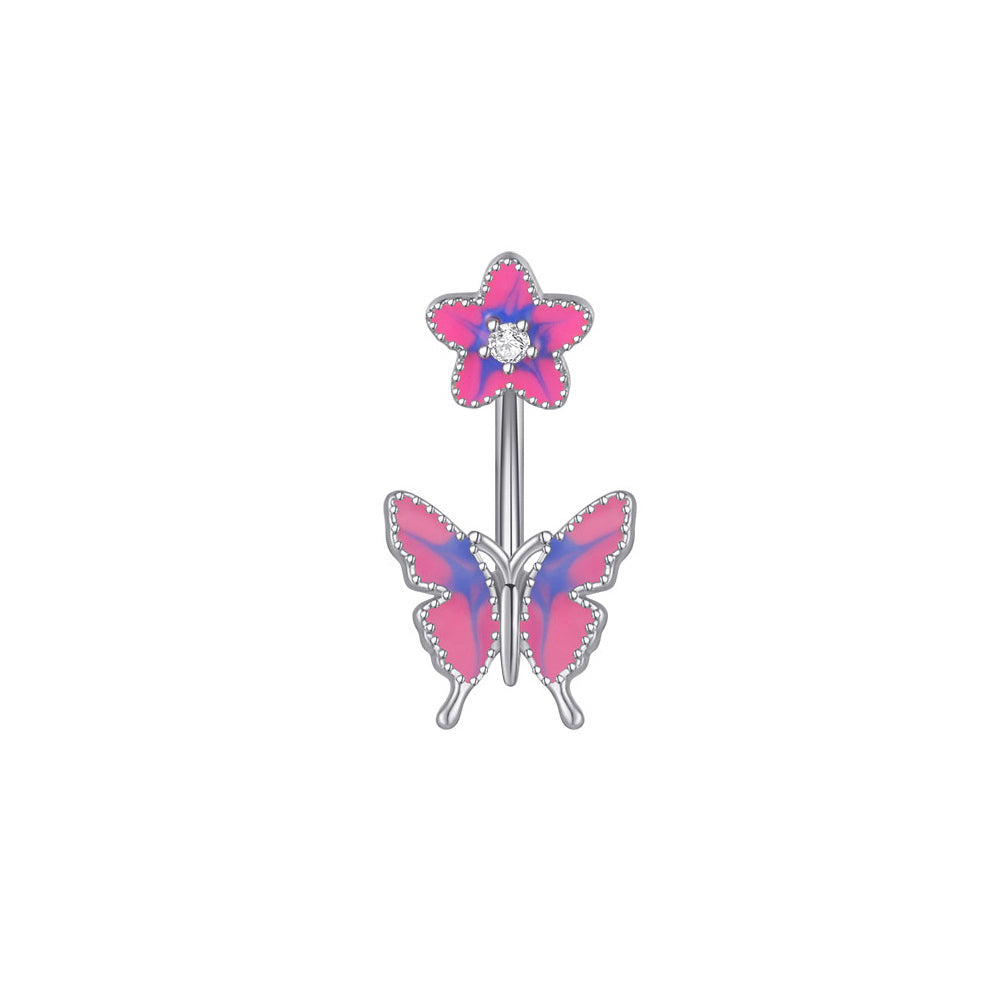 Piercing ombelico farfalla gocciolante