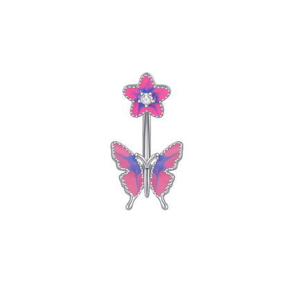 Piercing ombelico farfalla gocciolante