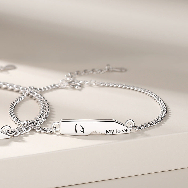 Braccialetto lettere argento