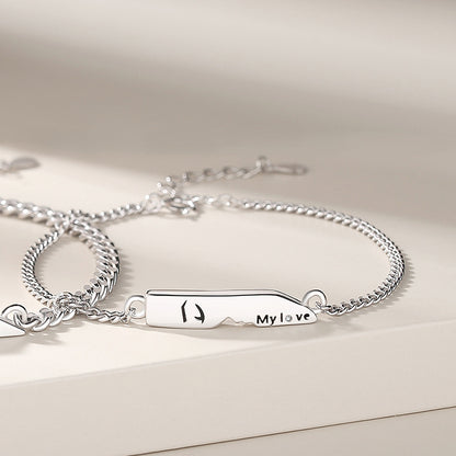 Braccialetto lettere argento