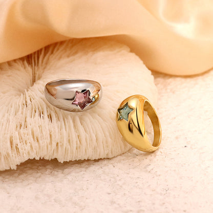 Anello stella zirconi