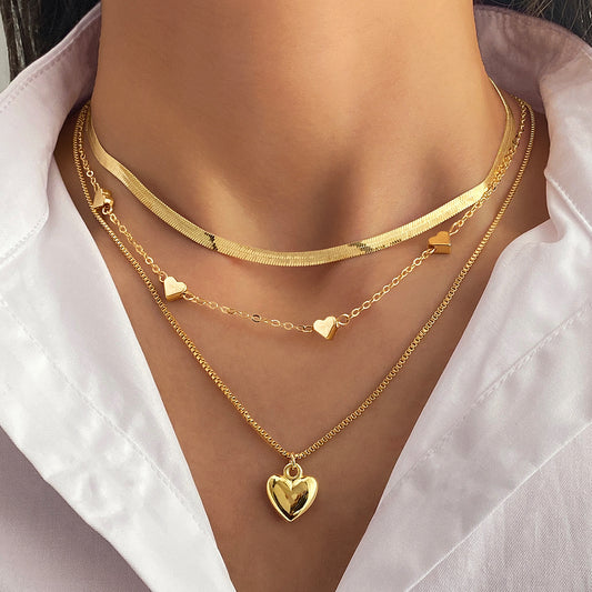 Collana cuore strati retrò