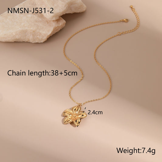 Set collana e orecchini fiori titanio