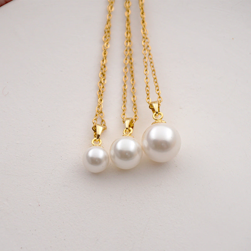 Collana perla acciaio titanio catena