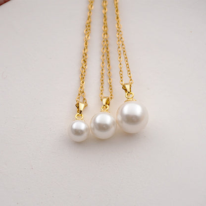 Collana perla acciaio titanio catena