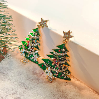 Spilla albero Natale zirconi