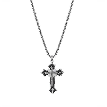 Collana croce diamante titanio