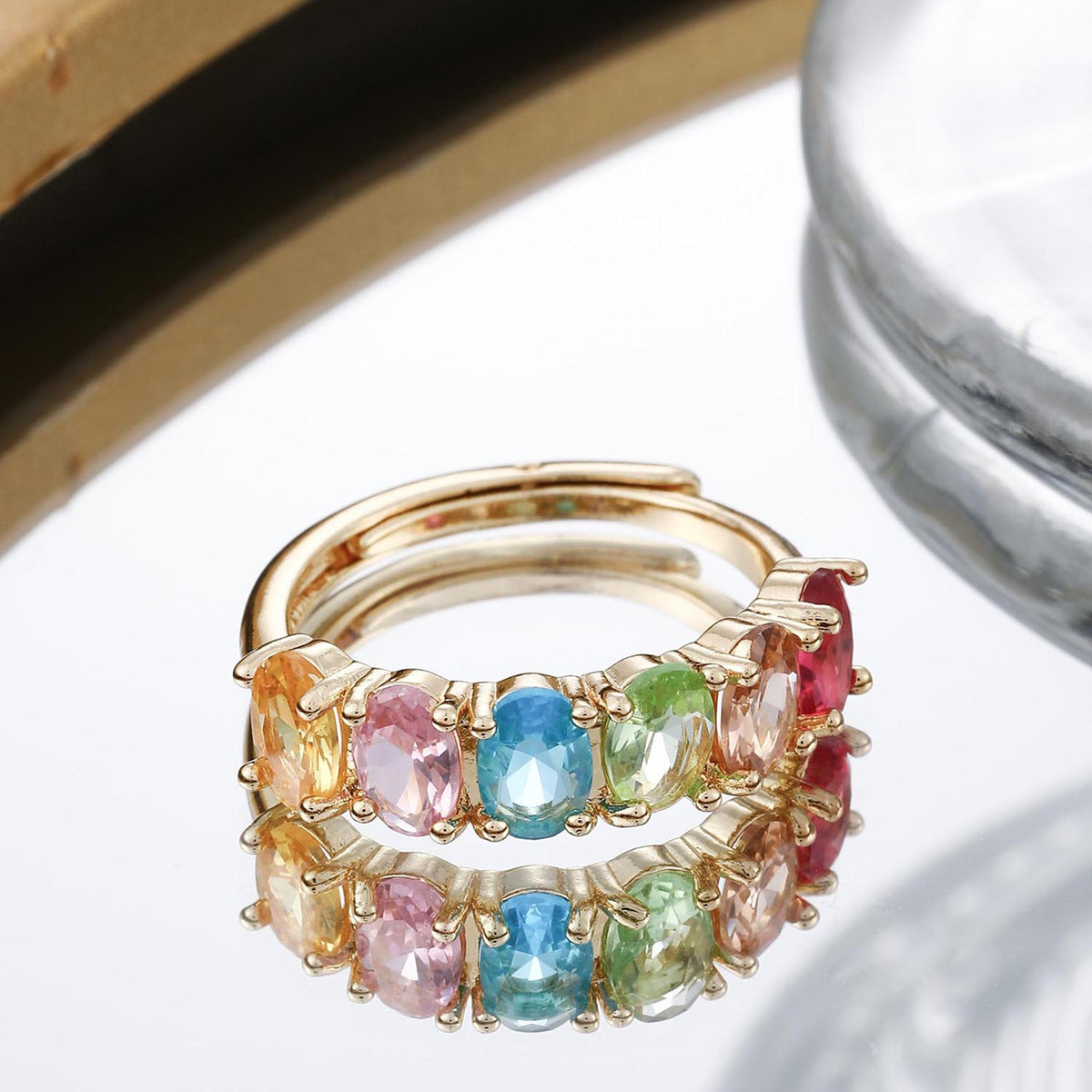 Anello zircone retrò da donna