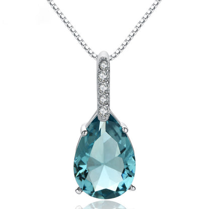 Collana cristallo blu goccia