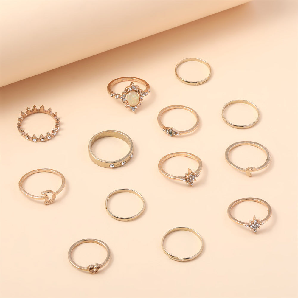 Anelli vintage opale e strass