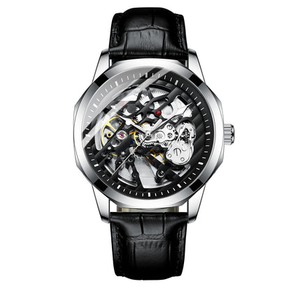 Orologio meccanico automatico uomo con quadrante scheletrato