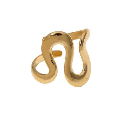 Anello titanio geometrico regolabile