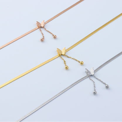 Collana satinata farfalla