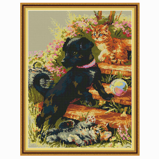 Ciondolo ricamato cane nero