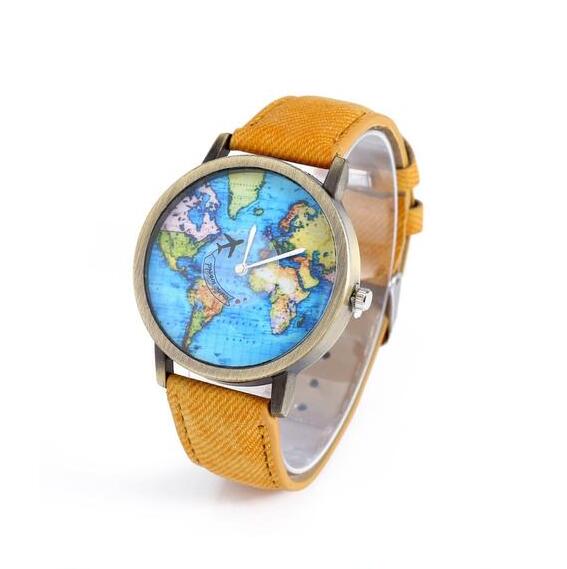 Orologio da donna tema aereo cinturino denim