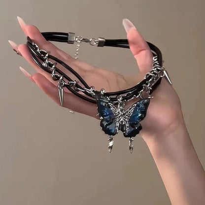 Choker pelle e metallo