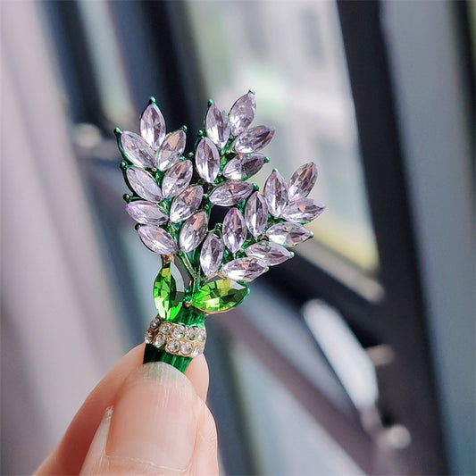 Spilla lavanda e strass