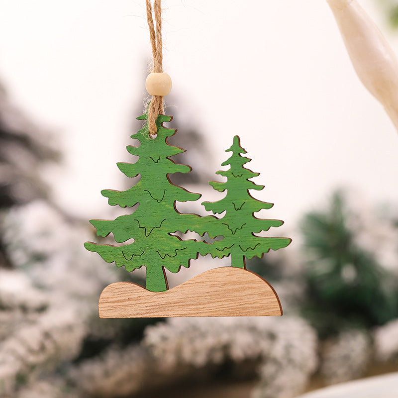 Pendente albero di Natale in legno