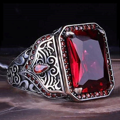 Anello zirconi rossi e verdi