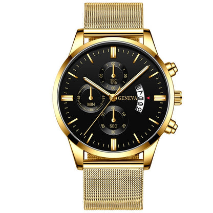 Orologio calendario quarzo mesh