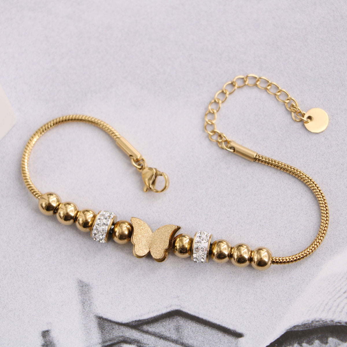 Bracciale farfalla sfere d'acciaio