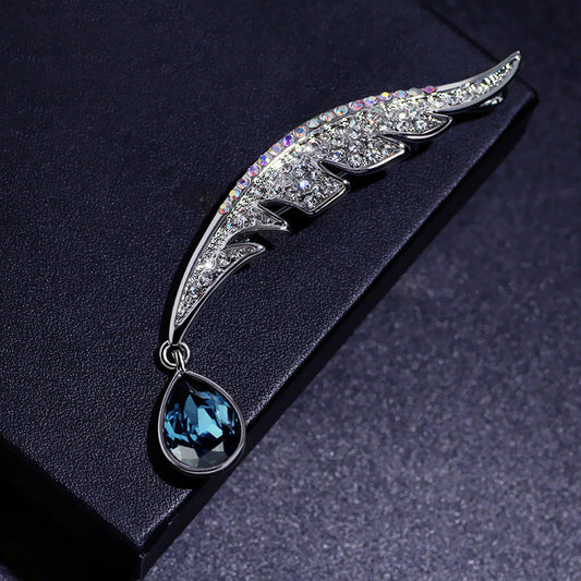 Spilla Piume e Strass
