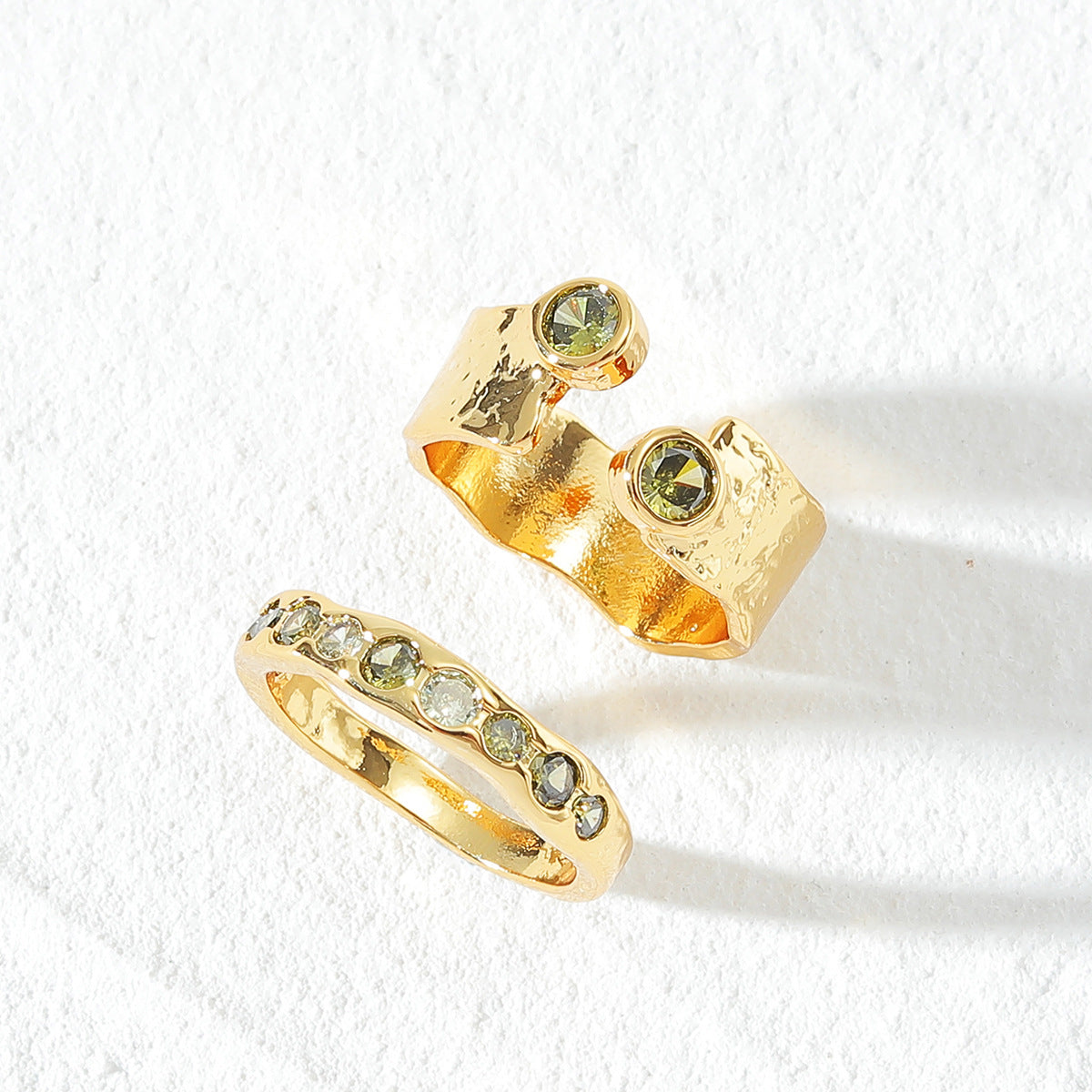 Anello Oro Smeraldo Zirconi