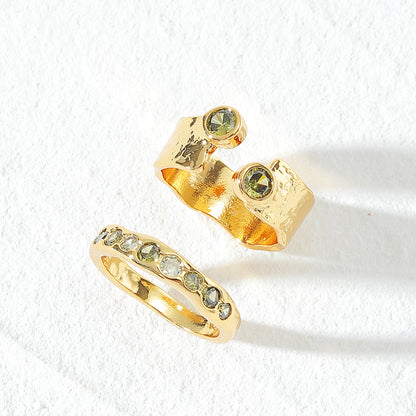 Anello Oro Smeraldo Zirconi