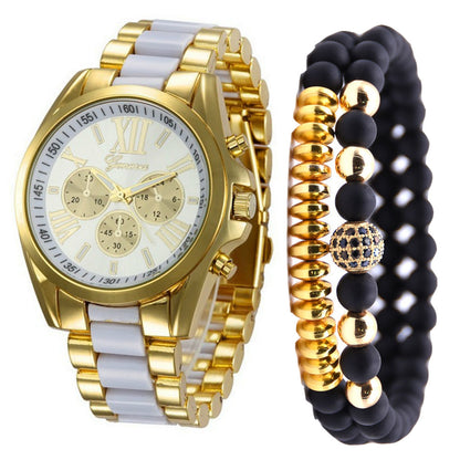 Orologio tre quadranti in acciaio