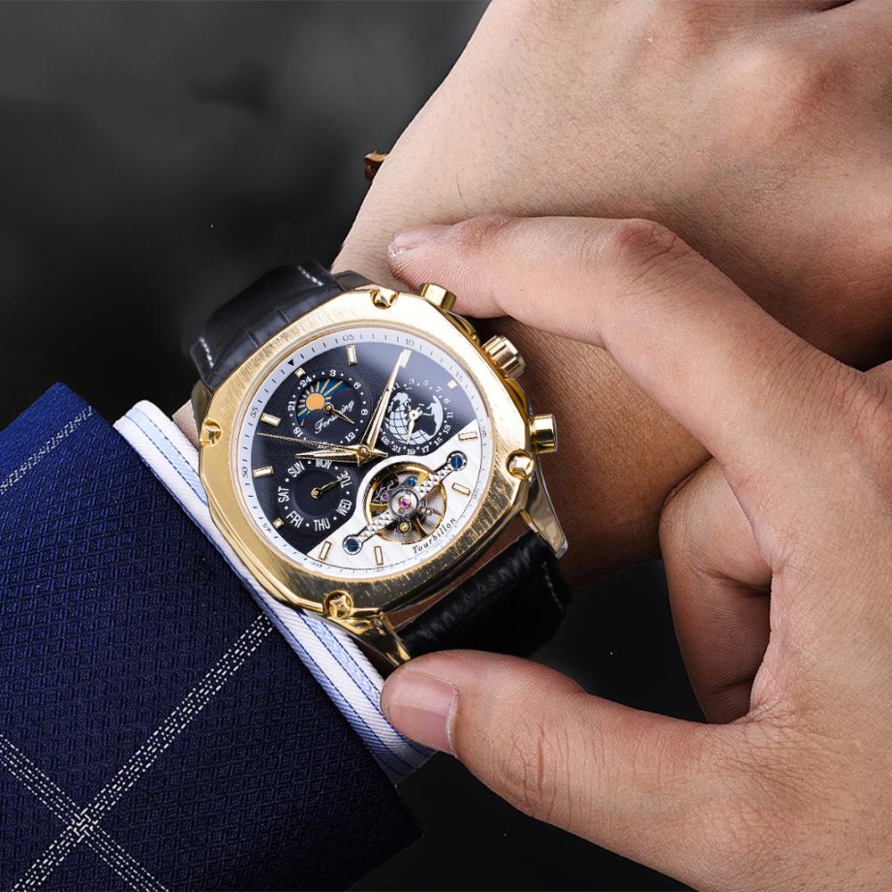 Orologio meccanico traforato impermeabile da uomo