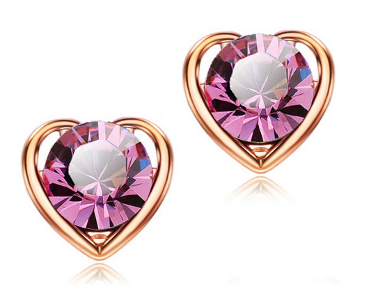 Set gioielli cuore color pesca
