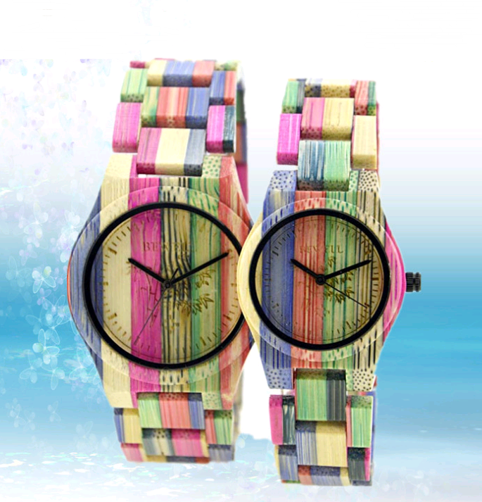 Orologio coppia legno bambù