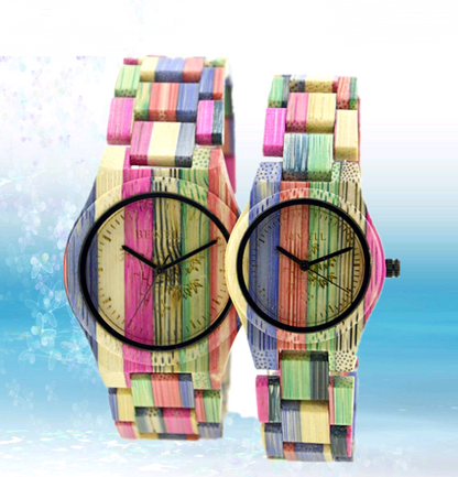 Orologio coppia legno bambù