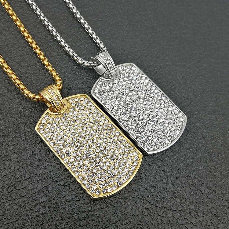 Ciondolo placcato oro strass