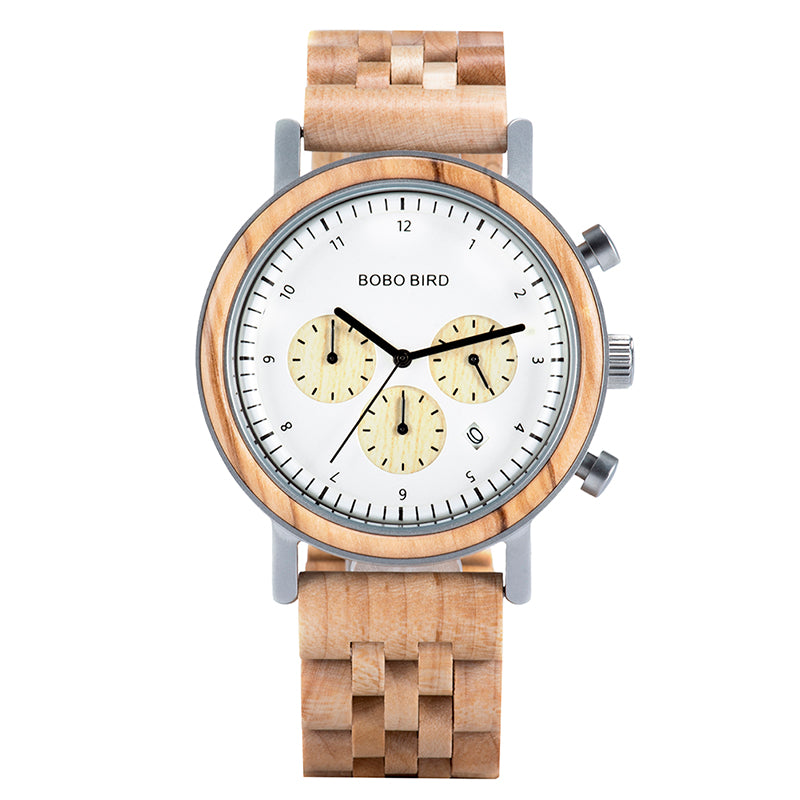 Orologio legno tre quadranti sei perni