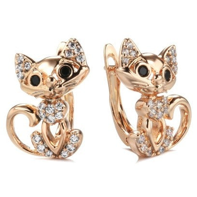 Orecchini gatto zircone